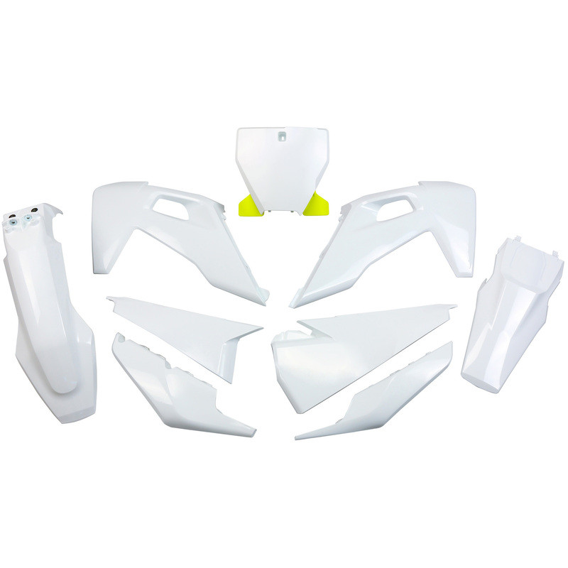Kit plastiques UFO Blanc pour KTM/Husqvarna TC / FC 125/250/350/450 – 2019 à 2022