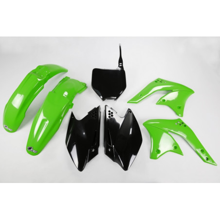 Kit plastiques UFO Vert/Noir pour Kawasaki KX-F 250 – 2008