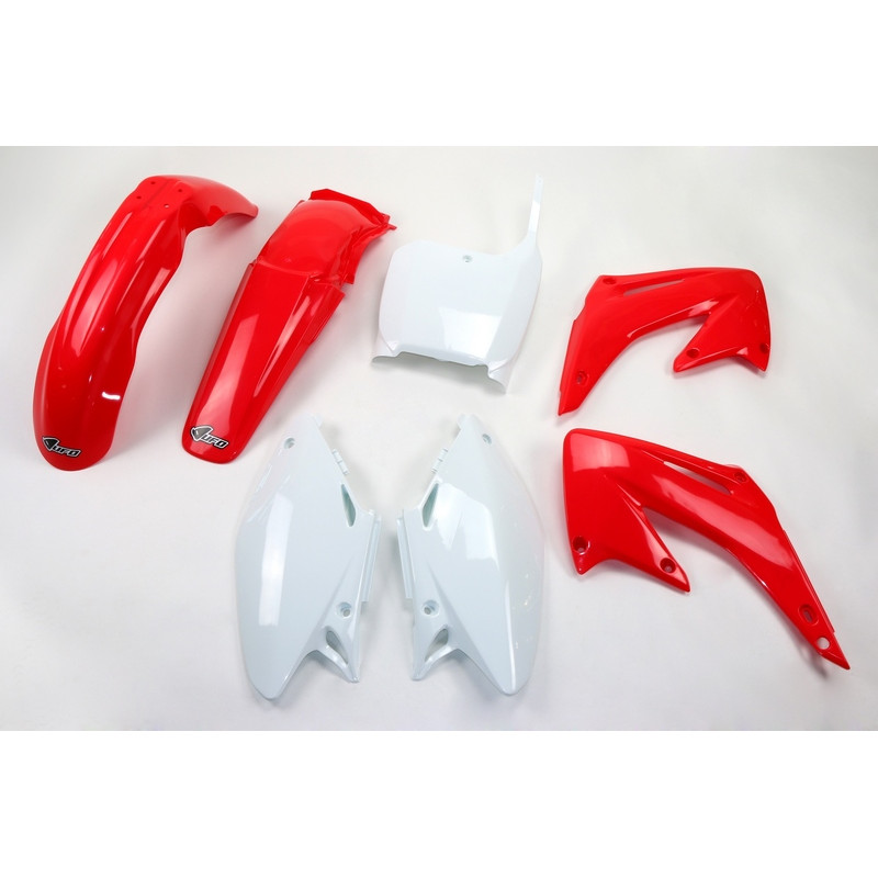 Kit plastiques UFO Rouge/Blanc pour Honda CR 125 / 250 – 2002 à 2003