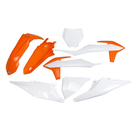 Kit plastiques UFO Orange/Blanc pour KTM SX / SX-F 125/250/350/450 – 2019 à 2022