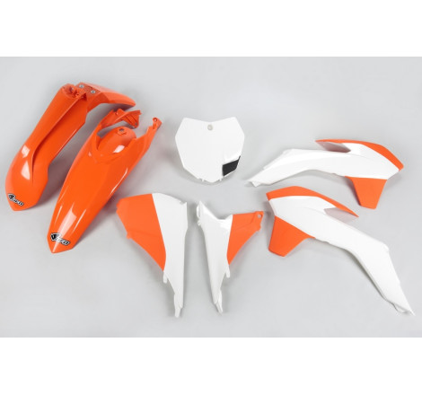 Kit plastiques UFO Orange/Blanc pour KTM SX / SX-F 125/250/350/450 – 2013 à 2015