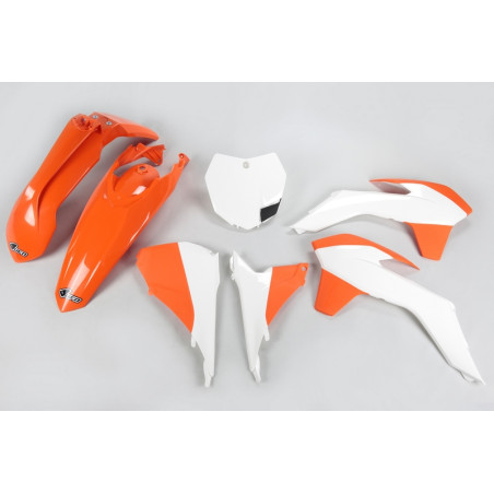 Kit plastiques UFO Orange/Blanc pour KTM SX / SX-F 125/250/350/450 – 2013 à 2015