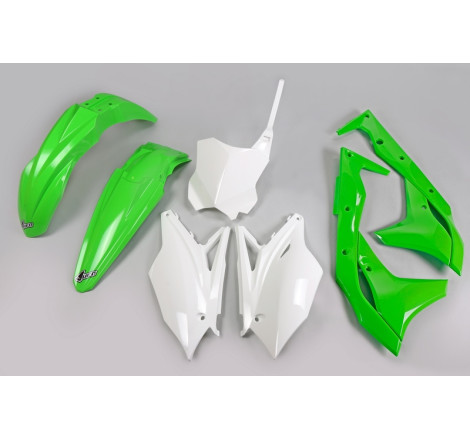 Kit plastiques UFO Vert/Blanc pour Kawasaki KX-F 250 – 2018 à 2020
