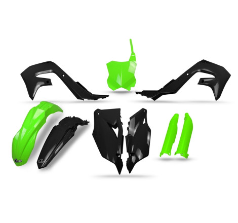 Kit plastiques UFO Noir/Vert Fluo pour Kawasaki KX-F 250 / 450