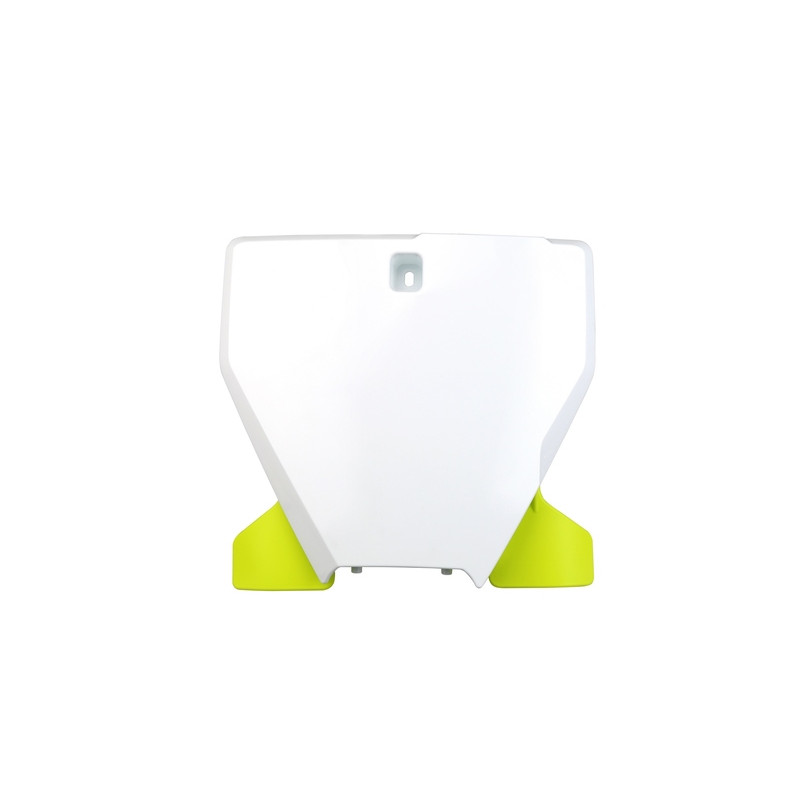 Plaque numéro frontale UFO blanche/jaune pour Husqvarna TC / FC 125/250/350/450 (2019-2022)