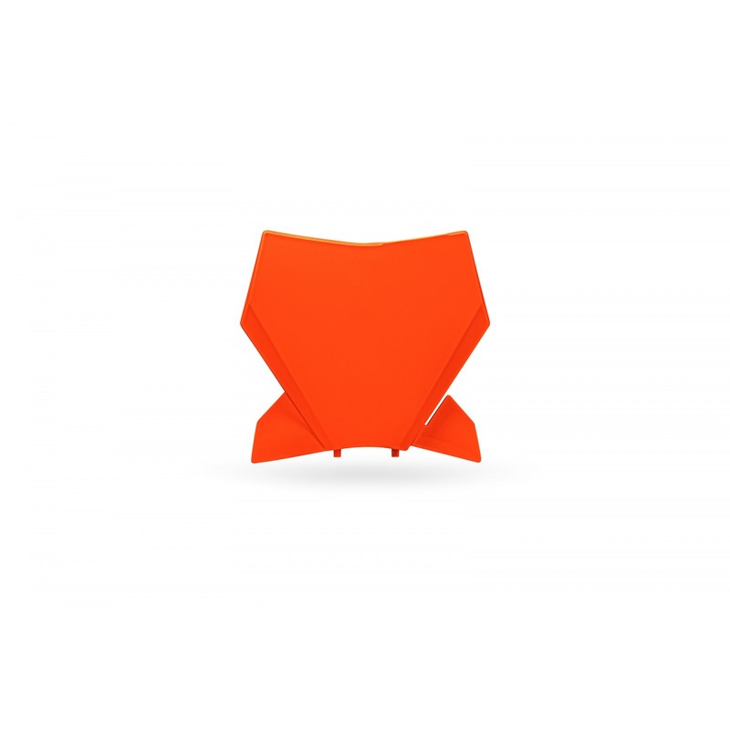 Plaque numéro frontale UFO Orange Fluo 125/250/350/450 SX / SX-F 2023–2025 – Look racing et protection