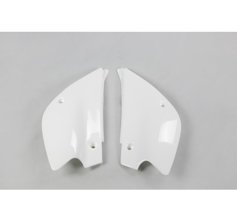 Plaques latérales UFO blanches pour Kawasaki KX 85 (2001–2013)