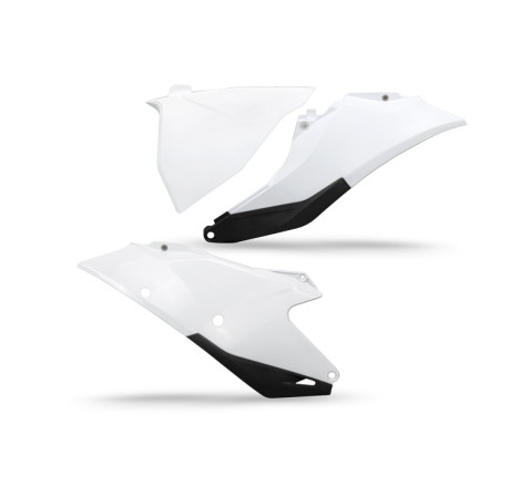 Plaques latérales UFO blanches pour GasGas MC / MC-F 125 à 450