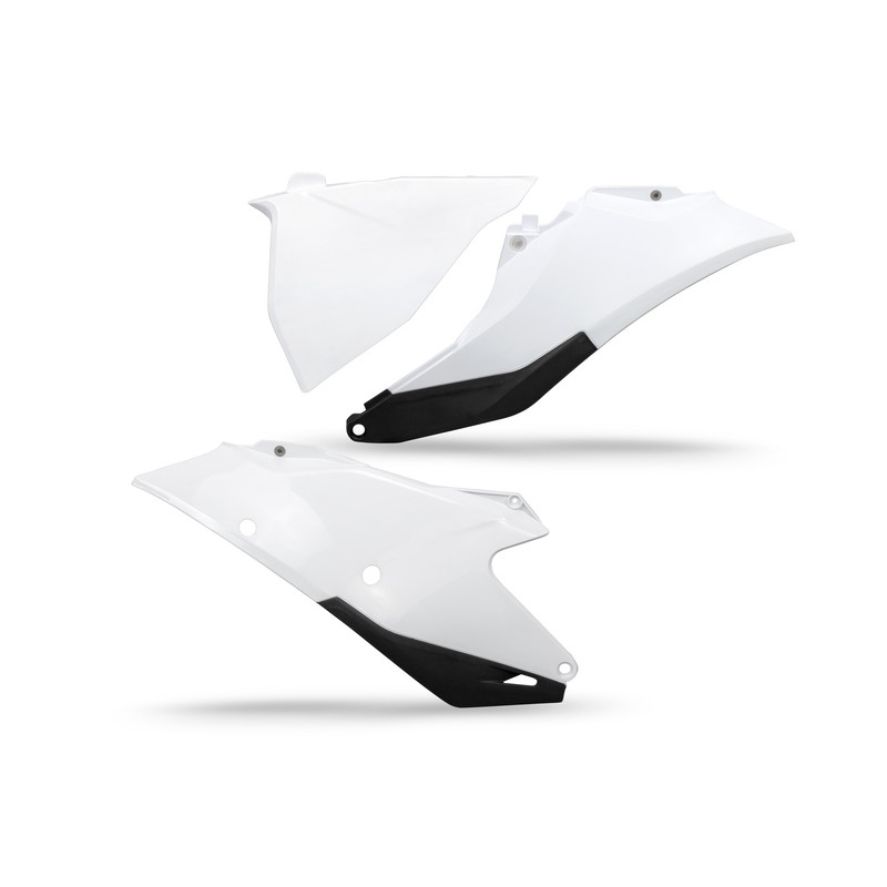 Plaques latérales UFO blanches pour GasGas MC / MC-F 125 à 450