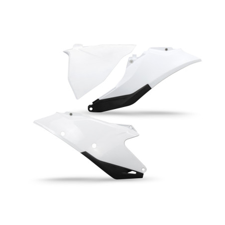 Plaques latérales UFO blanches pour GasGas MC / MC-F 125 à 450
