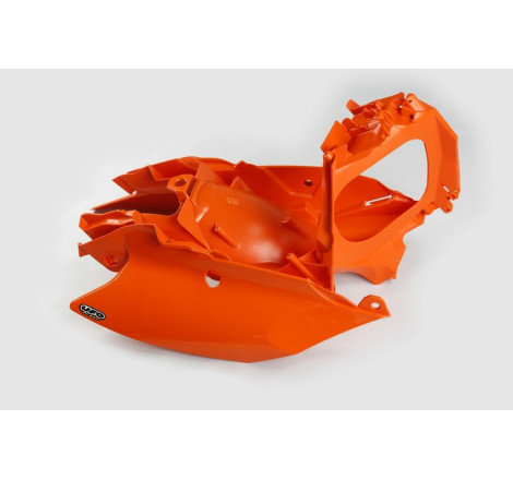 Plaques latérales + cache boîte à air UFO orange KTM SX / SX-F 125 à 450 (2011–2015)