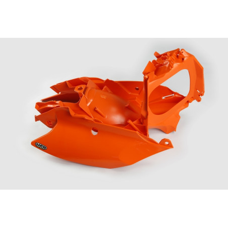 Plaques latérales + cache boîte à air UFO orange KTM SX / SX-F 125 à 450 (2011–2015)