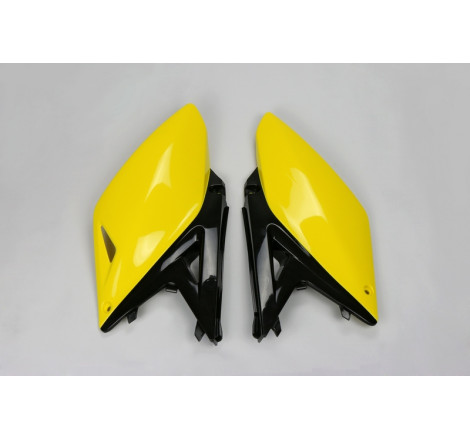 Plaques latérales UFO jaune/noir pour Suzuki RM-Z 250 (2010–2018)
