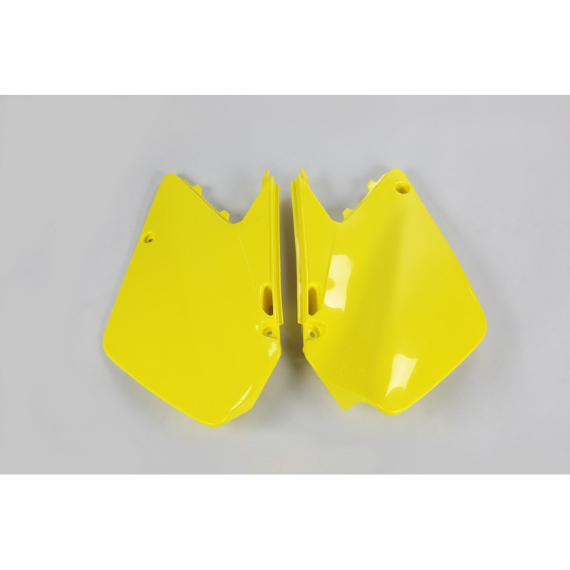 Plaques latérales UFO jaunes pour Suzuki RM 125 / 250 (2003–2005)