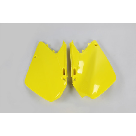 Plaques latérales UFO jaunes pour Suzuki RM 125 / 250 (2003–2005)