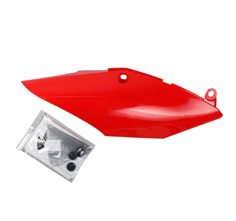 Plaques latérales UFO rouges mono-silencieux pour Honda CRF 250 / 450