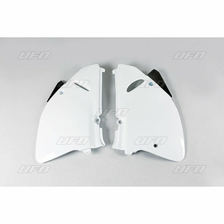 Plaques latérales UFO blanches pour Suzuki RM 125 / 250 (1994-1995)
