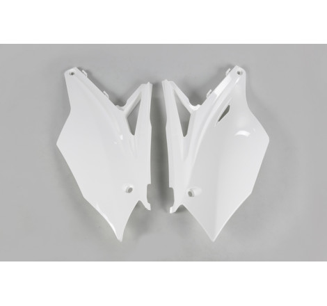 Plaques latérales UFO blanches pour Kawasaki KX-F 250 / 450