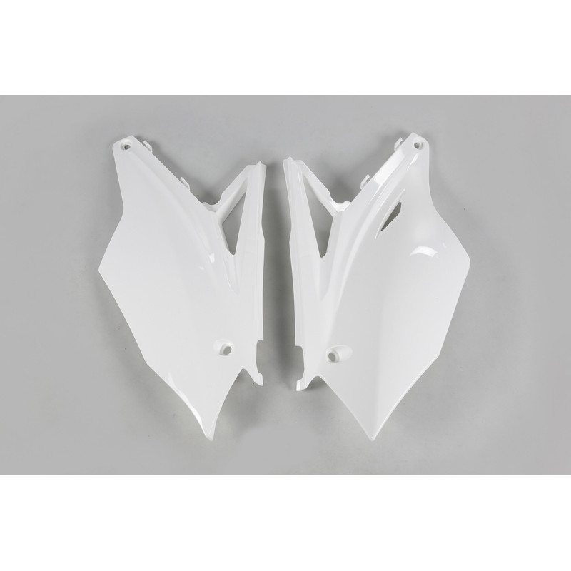 Plaques latérales UFO blanches pour Kawasaki KX-F 250 / 450