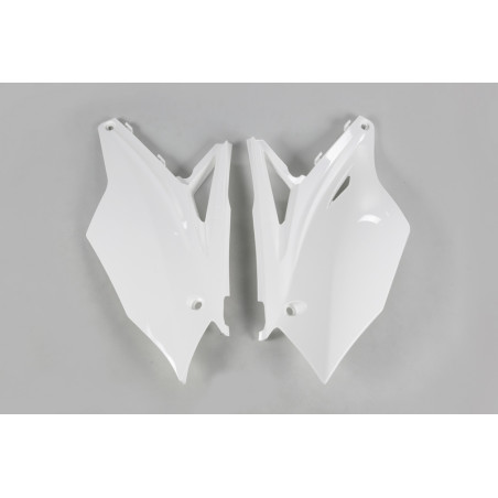 Plaques latérales UFO blanches pour Kawasaki KX-F 250 / 450