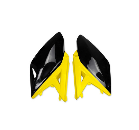 Plaques latérales UFO jaune/noir pour Suzuki RM-Z 250 (2010-2018)