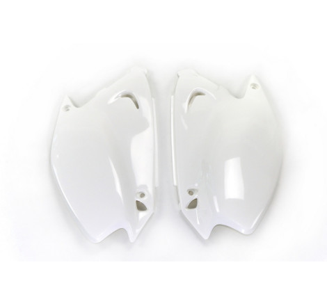 Plaques latérales UFO blanches pour Kawasaki KX 125 / 250 (2003-2008)