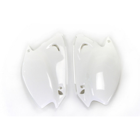 Plaques latérales UFO blanches pour Kawasaki KX 125 / 250 (2003-2008)