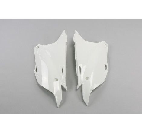 Plaques latérales UFO blanches pour Kawasaki KX 85 (2014-2021)