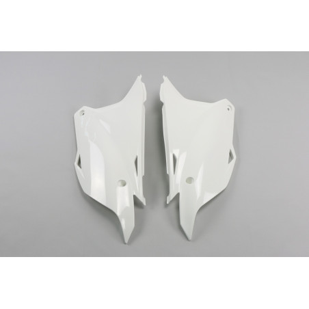 Plaques latérales UFO blanches pour Kawasaki KX 85 (2014-2021)