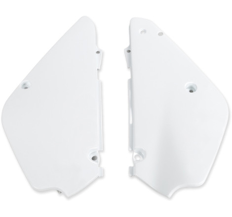 Plaques latérales UFO blanches pour Suzuki RM 85 (2002-2022)
