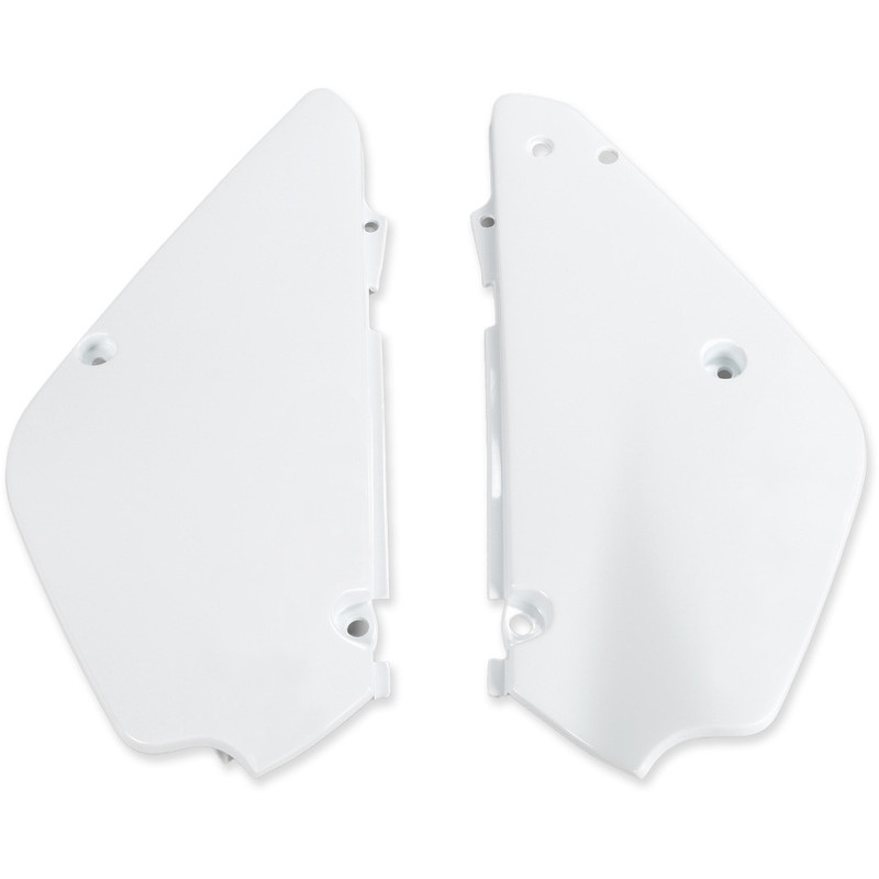 Plaques latérales UFO blanches pour Suzuki RM 85 (2002-2022)