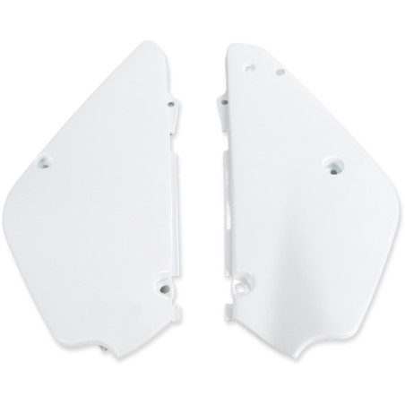 Plaques latérales UFO blanches pour Suzuki RM 85 (2002-2022)