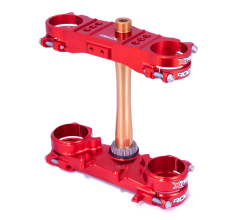 Té de fourche XTRIG ROCS Tech Offset 22 mm - rouge Honda CRF250R 22 à 23 / 450R 21 à 23
