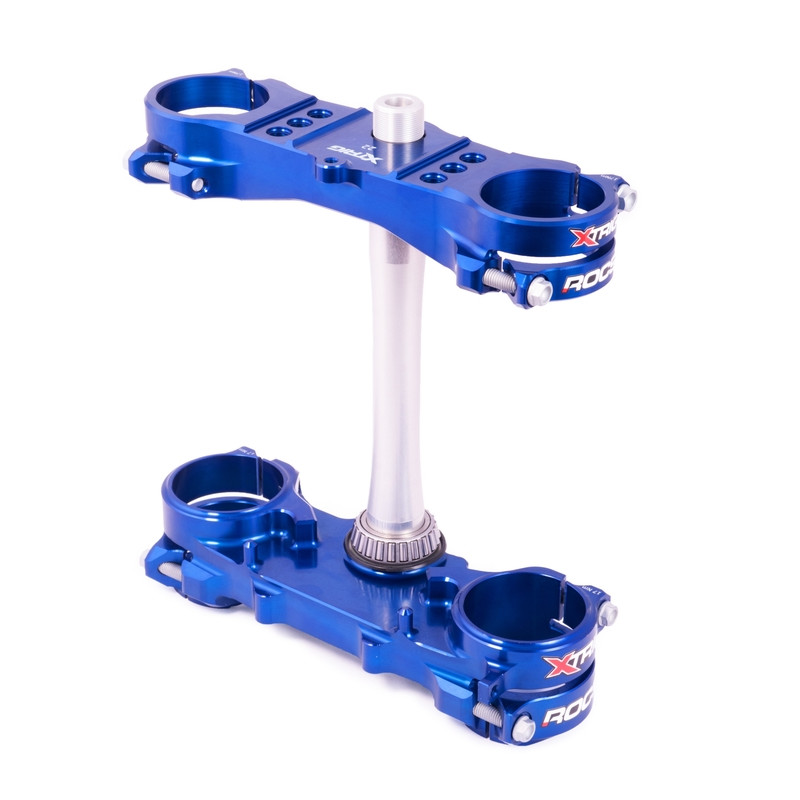 Té de fourche XTRIG ROCS Tech – Bleu déport 25mm 125 YZ 2006 à 2026