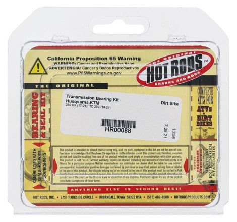 Kit roulements boîte de vitesse HOT RODS 250 SX / TC / MC