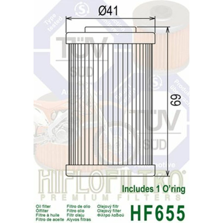 Filtre à huile HIFLOFILTRO HF655 – 250/450 SX-F / FC