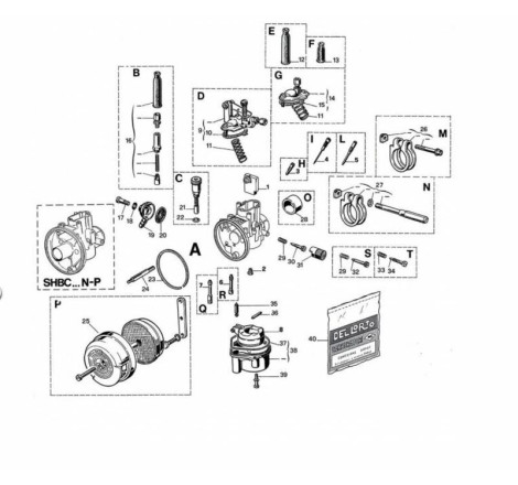 Carburateur DELL ORTO SHBC Ø19mm - avec starter à câble