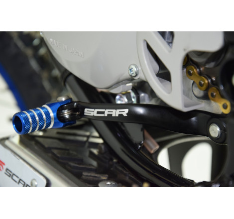 Sélecteur de vitesse SCAR noir mat/embout bleu 65/85 YZ