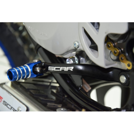 Sélecteur de vitesse SCAR noir mat/embout bleu 65/85 YZ