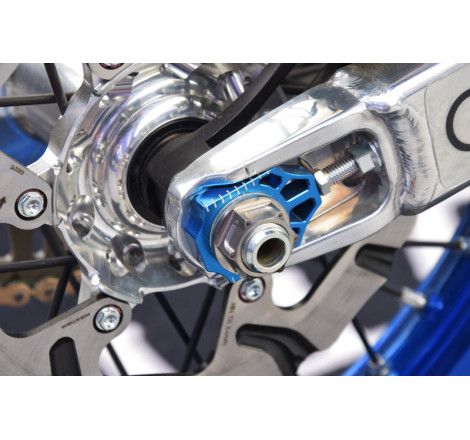 Tendeur de chaîne SCAR bleu Yamaha YZ125/250