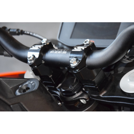 Pontets de guidon SCAR Ø28.6mm +35 à 50mm pour té de fourche origine KTM/HVA/BETA/SHERCO