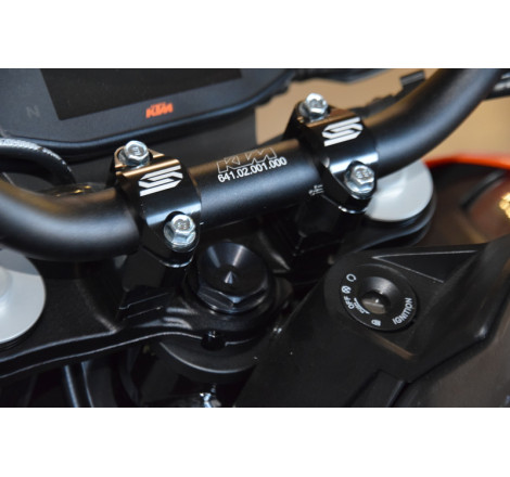 Pontets de guidon SCAR Ø28.6mm +35 à 50mm pour té de fourche origine KTM/HVA/BETA/SHERCO