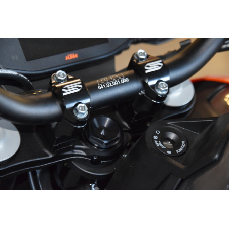 Pontets de guidon SCAR Ø28.6mm +35 à 50mm pour té de fourche origine KTM/HVA/BETA/SHERCO