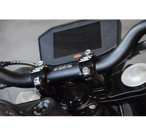 Pontets de guidon SCAR Ø28.6mm +35 à 50mm pour té de fourche origine KTM/HVA/BETA/SHERCO