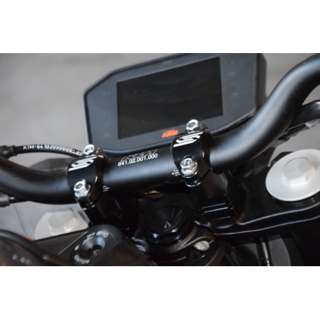 Pontets de guidon SCAR Ø28.6mm +35 à 50mm pour té de fourche origine KTM/HVA/BETA/SHERCO