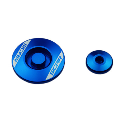 Bouchons carter moteur latéraux SCAR bleu Yamaha