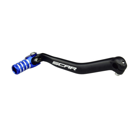 Sélecteur de vitesse SCAR noir mat/embout bleu 125/250 YZ 2006 à 2025