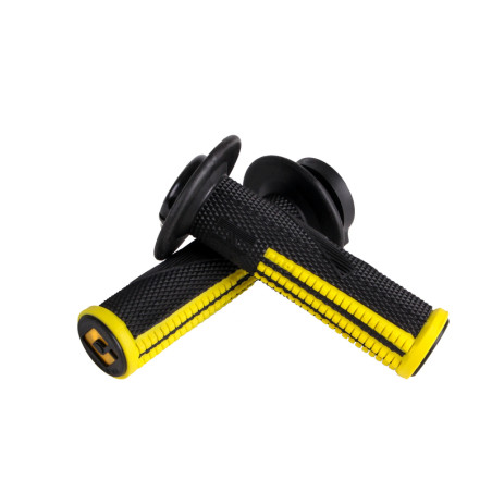 Poignées ODI Emig Pro V2 Lock-On Full Grip noir/jaune
