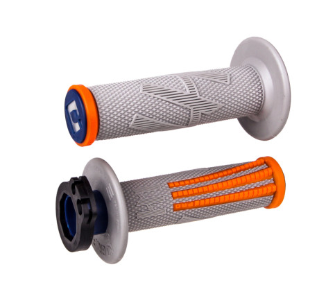 Poignées ODI Emig Pro V2 Lock-On Full Grip gris/orange