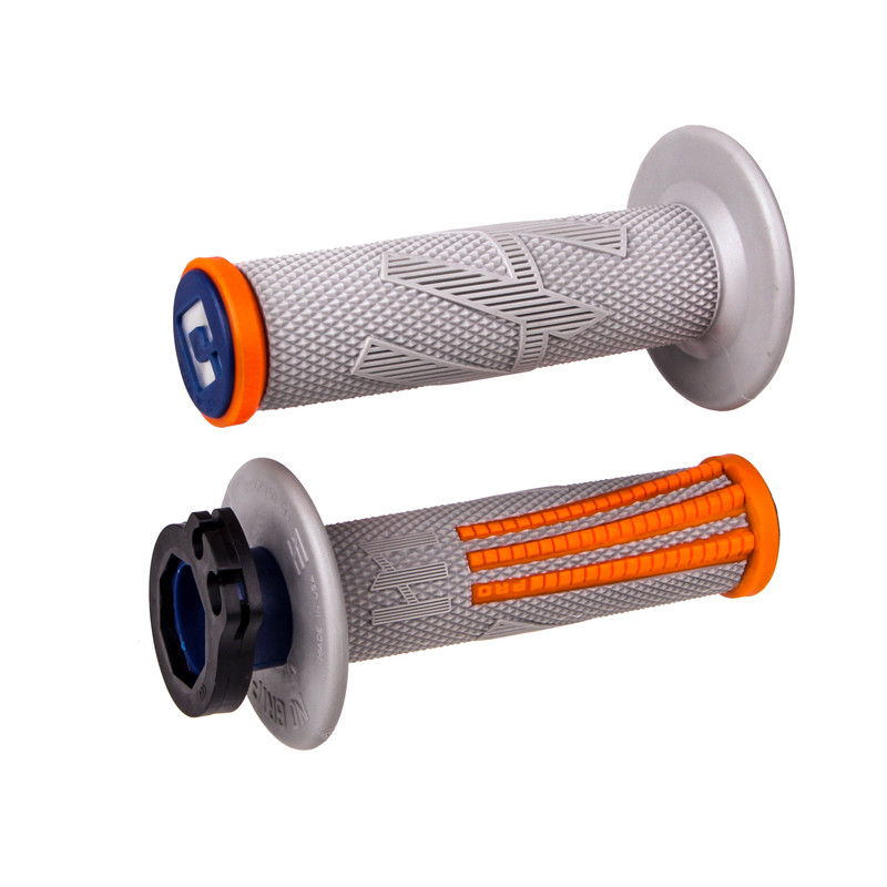 Poignées ODI Emig Pro V2 Lock-On Full Grip gris/orange